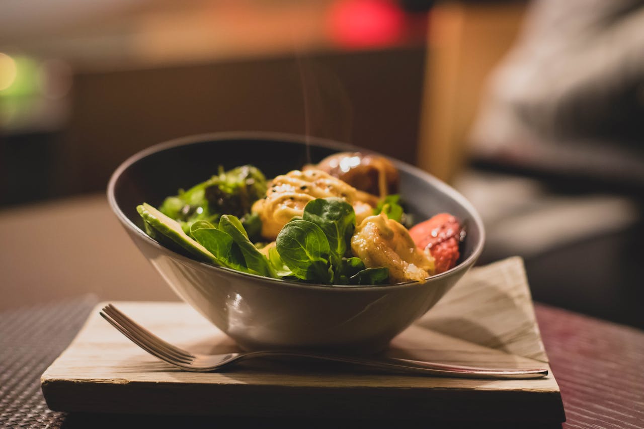 Maple-roasted pumpkin and chicken salad